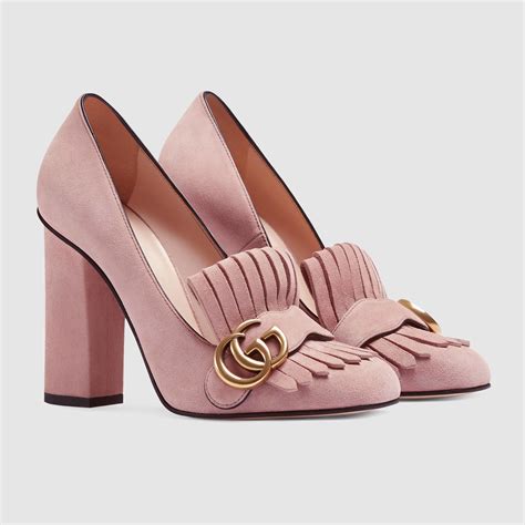 gucci pink suede pumps sale|bloomingdale's pink Gucci shoes.